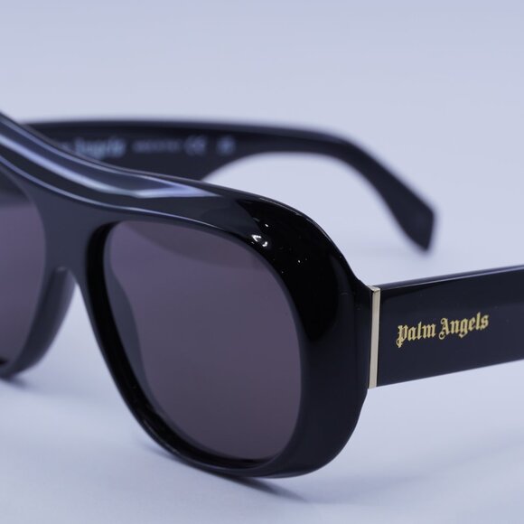 Palm Angels PERI103 ELFIN 1007 Aviator Sunglasses - Black/Dark Grey - Picture 3 of 9